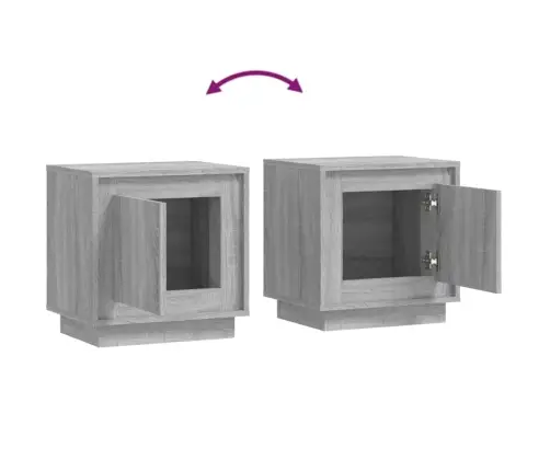 Naktsskapīši, 2 Gab., Pelēcīgi, 44X35X45 Cm, Inženierijas Koks Vidaxl