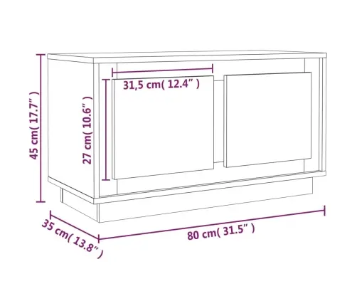 Tv Plaukts, Pelēka Ozola, 80X35X45 Cm, Inženierijas Koks Vidaxl