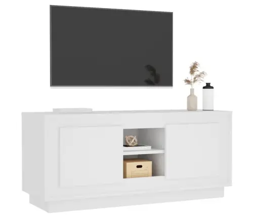 Televizoriaus Spintelė, Baltos Spalvos, 102X35X45cm Mediena