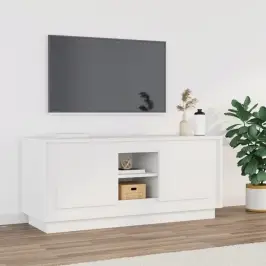 Tv Skapītis, Balts, 102X35X45 Cm, Inženierijas Koks Vidaxl