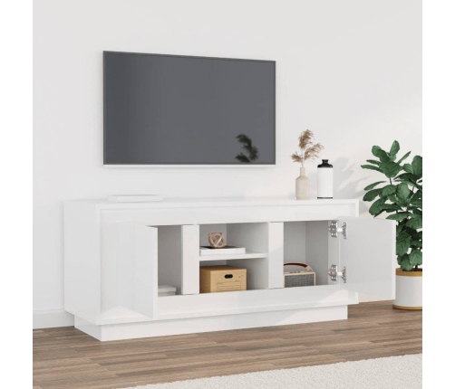 Tv Skapītis, 102X35X45 Cm, Inženierijas Koks, Spīdīgi Balts Vidaxl