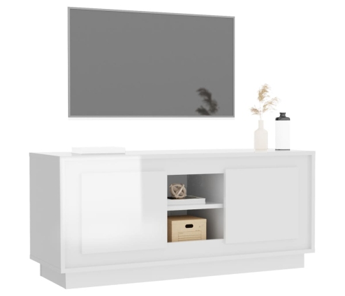 Tv Skapītis, 102X35X45 Cm, Inženierijas Koks, Spīdīgi Balts Vidaxl
