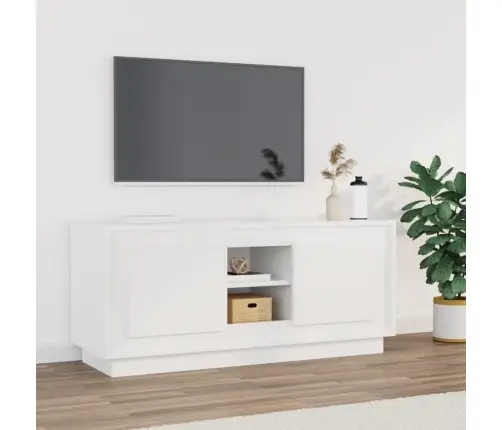 Telerikapp, Kõrgläikega Valge, 102X35X45 cm Tehispuit