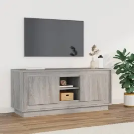 Tv Skapītis, Pelēks, 102X35X45 Cm, Inženierijas Koks Vidaxl