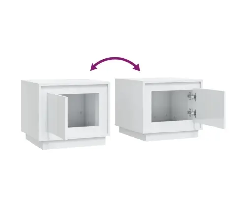 Kohvilaud, Kõrgläikega Valge, 51X50X44 cm Tehispuit