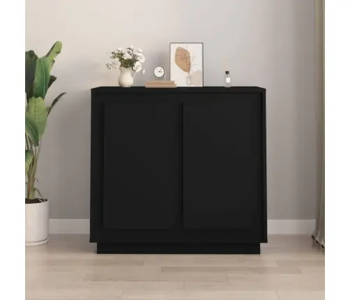 Puhvetkapp, Must, 80 X 34 X 75 cm Tehispuit