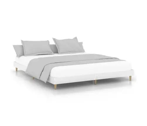 Voodiraam, Valge, 200 X 200 cm Tehispuit