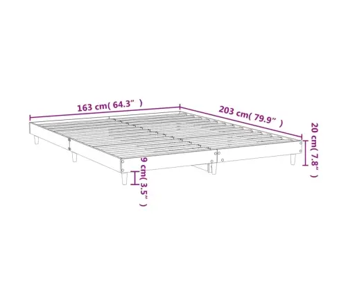 Lovos Rėmas Be Čiužinio, Dūminis, 160X200 cm Apdirbta Mediena