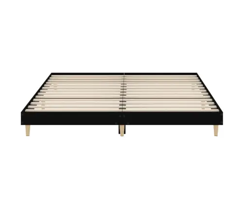 Gultas Rāmis, Melns, 150X200 Cm, Inženierijas Koks Vidaxl
