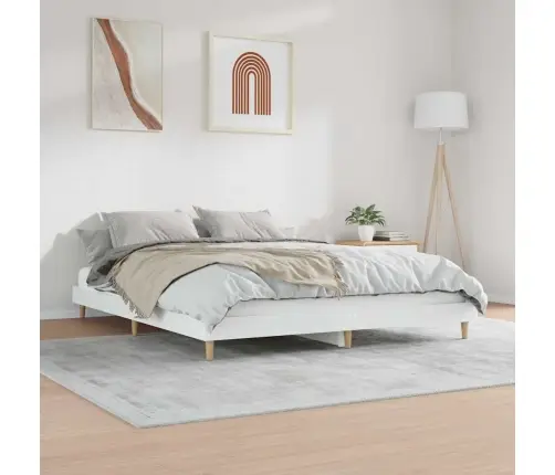 Gultas Rāmis, Balts, 120X200 Cm, Inženierijas Koks Vidaxl