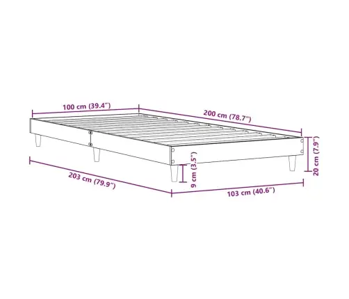 Lovos Rėmas Be Čiužinio, Sonoma, 100X200cm Apdirbta Mediena