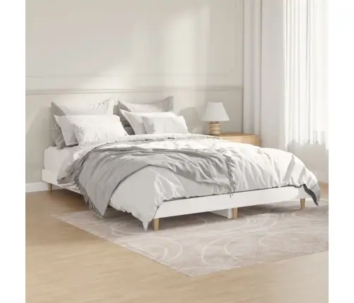 Gultas Rāmis, Balts, 135X190 Cm, Inženierijas Koks Vidaxl