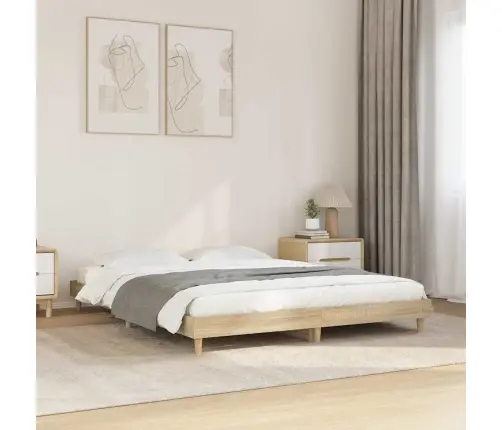 Voodiraam, Sonoma Tamm, 135X190 cm Tehispuit