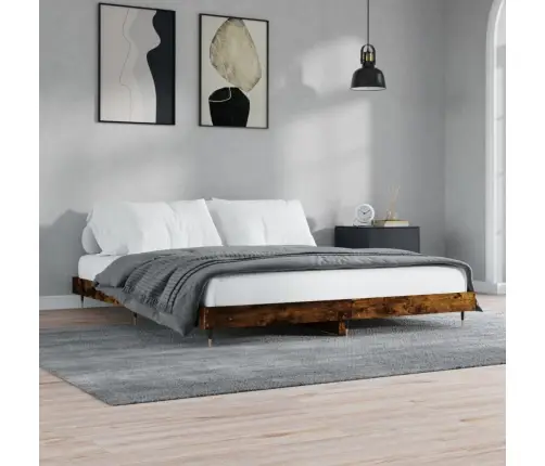 Voodiraam Ilma Madratsita Suitsutatud Tamm 200X200 Cm Tehispuit