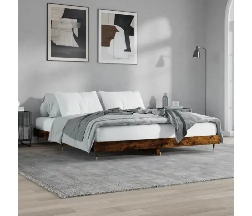 Voodiraam Ilma Madratsita Suitsutatud Tamm 200X200 Cm Tehispuit