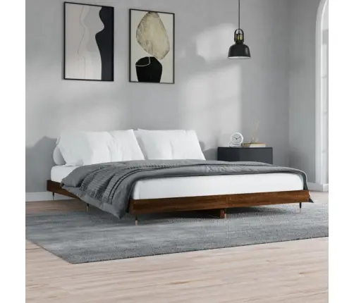 Lovos Rėmas Be Čiužinio Rudas Ąžuolas 200X200 Cm