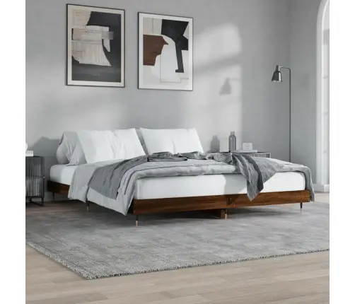 Lovos Rėmas Be Čiužinio Rudas Ąžuolas 200X200 Cm