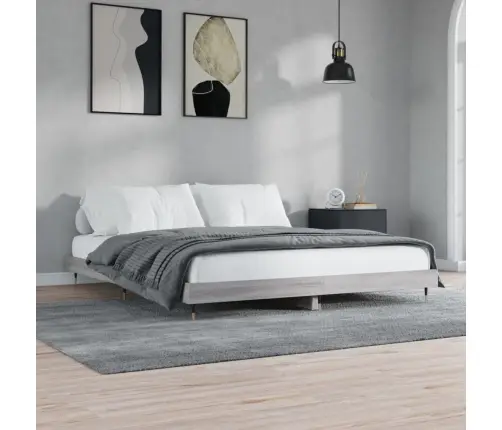 Gultas Rāmis, Pelēka Ozolkoka, 140X200 Cm, Inženierijas Koks Vidaxl