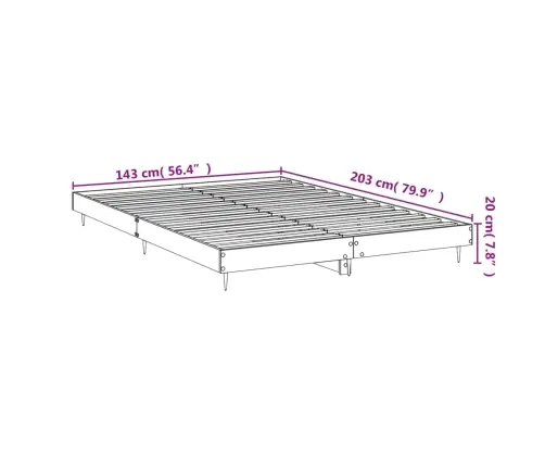 Gultas Rāmis, Pelēka Ozolkoka, 140X200 Cm, Inženierijas Koks Vidaxl