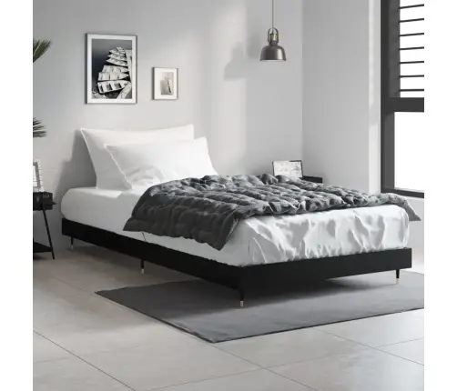 Voodiraam, Must, 90 X 200 cm Tehispuit