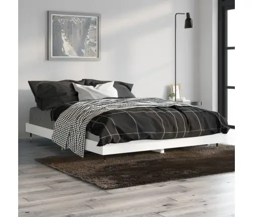 Gultas Rāmis, Balts, 135X190 Cm, Inženierijas Koks Vidaxl