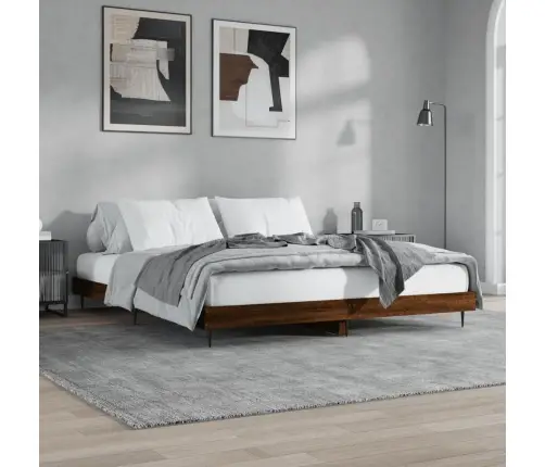 Lovos Rėmas Be Čiužinio Rudas Ąžuolas 200X200 Cm