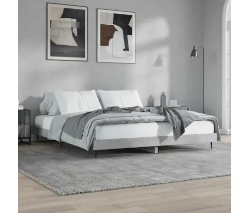 Lovos Rėmas, Betono Pilkos Spalvos, 140X200cm Apdirbta Mediena