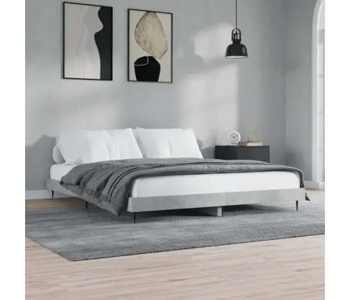 Lovos Rėmas, Betono Pilkos Spalvos, 140X200cm Apdirbta Mediena