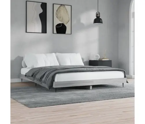 Gultas Rāmis, Pelēka Ozolkoka, 140X200 Cm, Inženierijas Koks Vidaxl