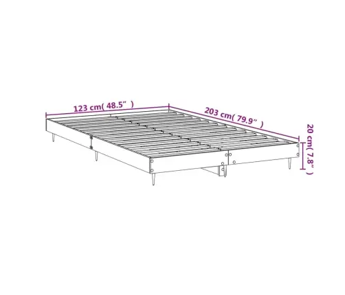 Gultas Rāmis, 120X200 Cm, Inženierijas Koks, Spīdīgi Balts Vidaxl
