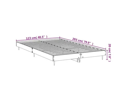 Gultas Rāmis, Betona Pelēks, 120X200 Cm, Inženierijas Koks Vidaxl