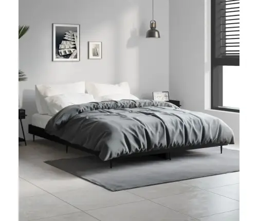 Gultas Rāmis, Melns, 135X190 Cm, Inženierijas Koks Vidaxl