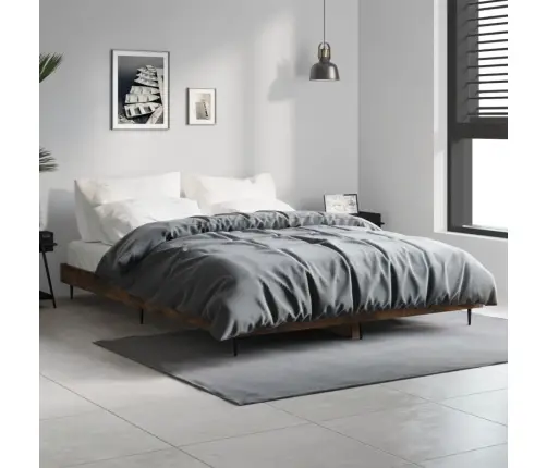 Gultas Rāmis, Ozolkoka Krāsā, 135X190 Cm, Inženierijas Koks Vidaxl