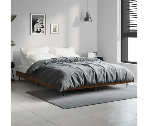 Gultas Rāmis, Ozolkoka Krāsā, 135X190 Cm, Inženierijas Koks Vidaxl