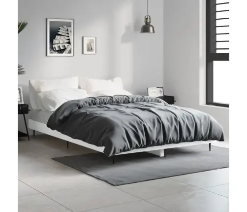 Voodiraam, Valge, 120 X 190 cm Tehispuit