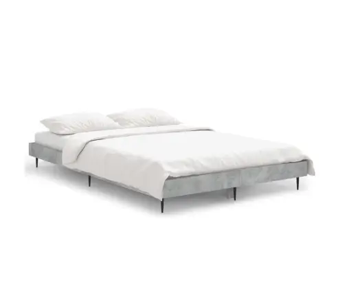 Gultas Rāmis, Betona Pelēks, 120X190 Cm, Inženierijas Koks Vidaxl