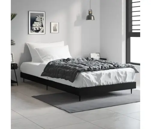 Gultas Rāmis, Melns, 90X190 Cm, Inženierijas Koks Vidaxl