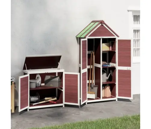 Dārza Šķūņu Komplekts, 2 Gab., Brūns, Priedes Masīvkoks Vidaxl