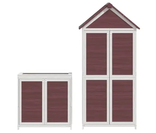 Dārza Šķūņu Komplekts, 2 Gab., Brūns, Priedes Masīvkoks Vidaxl