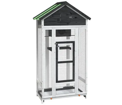 Namelis Paukščiams, Pilkas, 91,5X53X170cm Pušies Masyvas