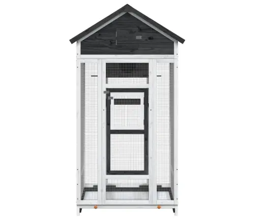 Namelis Paukščiams, Pilkas, 91,5X53X170cm Pušies Masyvas