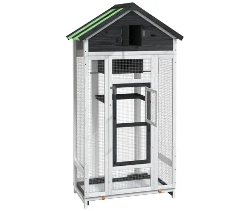 Namelis Paukščiams, Pilkas, 91,5X53X170cm Pušies Masyvas