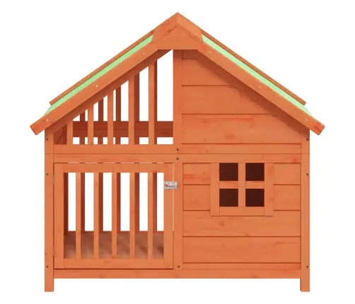 Šunų Būda, Ruda, 96X60,5X87cm Pušies Medienos Masyvas