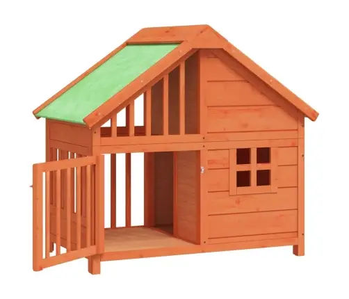 Šunų Būda, Ruda, 96X60,5X87cm Pušies Medienos Masyvas