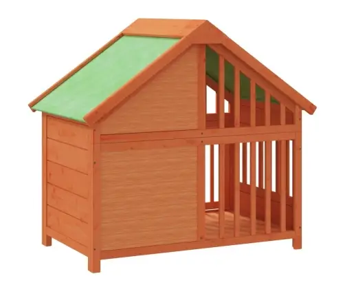 Šunų Būda, Ruda, 96X60,5X87cm Pušies Medienos Masyvas