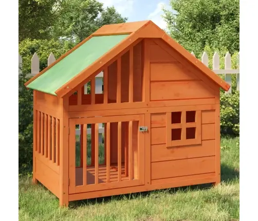 Šunų Būda, Ruda, 96X60,5X87cm Pušies Medienos Masyvas