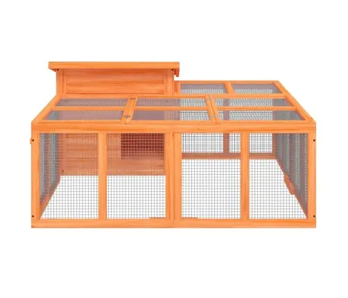 Triušių Narvas, Rudas, 144X123X67,5cm Pušies Medienos Masyvas