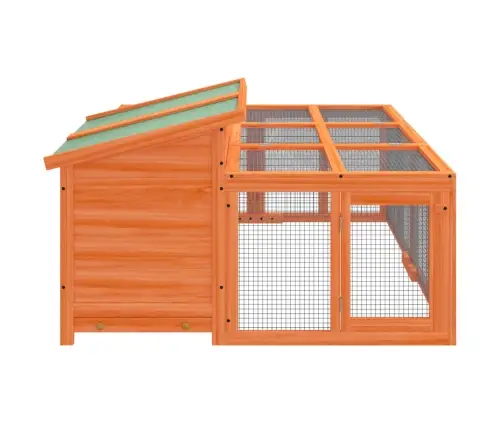 Triušių Narvas, Rudas, 144X123X67,5cm Pušies Medienos Masyvas