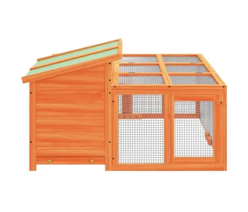 Triušių Narvas, Rudas, 144X123X67,5cm Pušies Medienos Masyvas