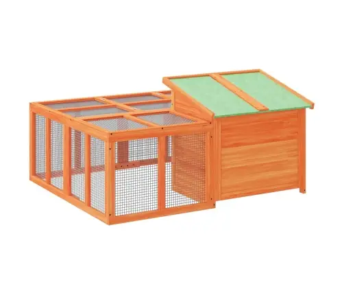 Triušių Narvas, Rudas, 144X123X67,5cm Pušies Medienos Masyvas